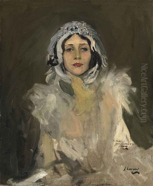 Anna Pavlova As The Swan (study) Oil Painting by John Lavery