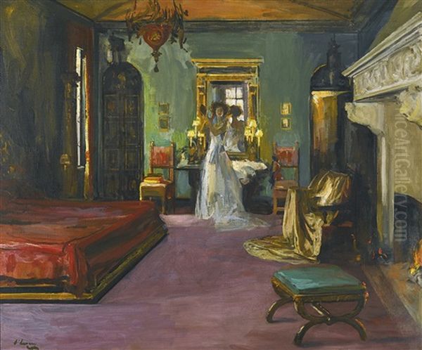 Mrs Rosen's Bedroom Oil Painting by John Lavery