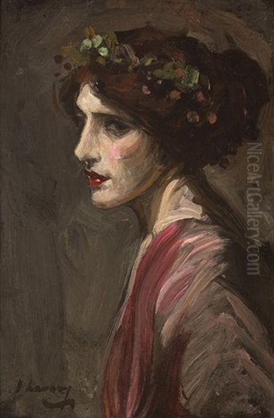 Portrait Of A Lady Thought To Be Mrs Ralph Peto Oil Painting by John Lavery