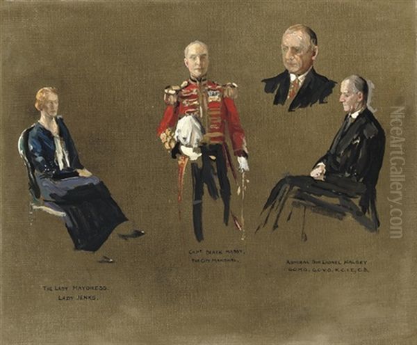 Portrait Studies For The Master Mariners Oil Painting by John Lavery