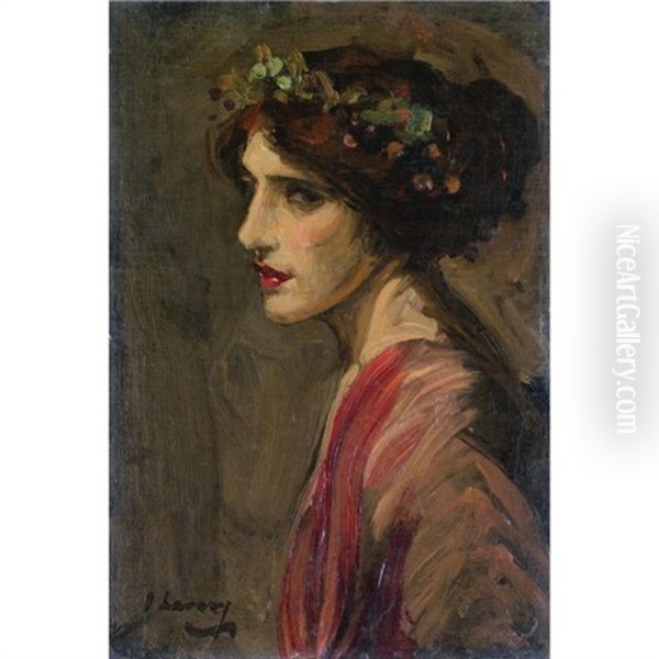 Portrait Of A Lady (mrs Ralph Peto ?) Oil Painting by John Lavery