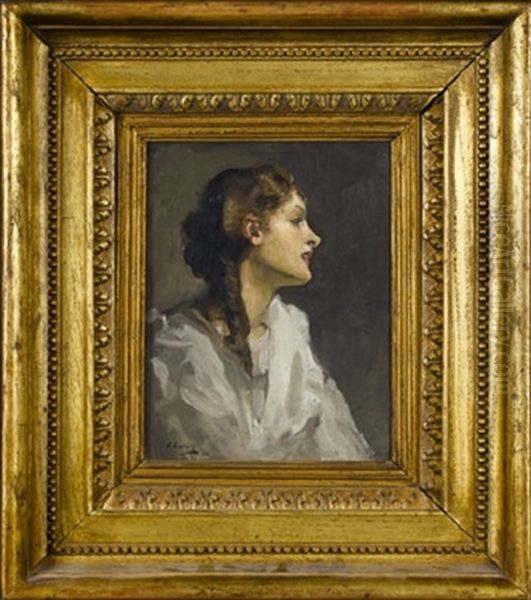 Mary In Profile Oil Painting by John Lavery