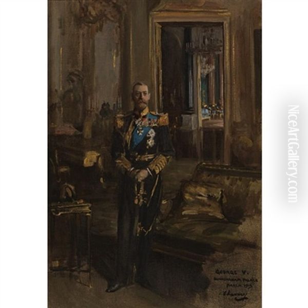 King George V, Buckingham Palace Oil Painting by John Lavery