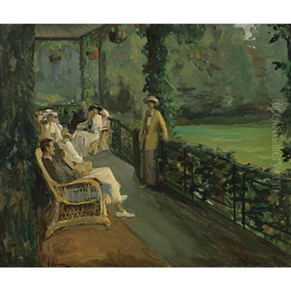 The Verandah Oil Painting by John Lavery