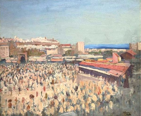 The Market Place, Tangier Oil Painting by John Lavery