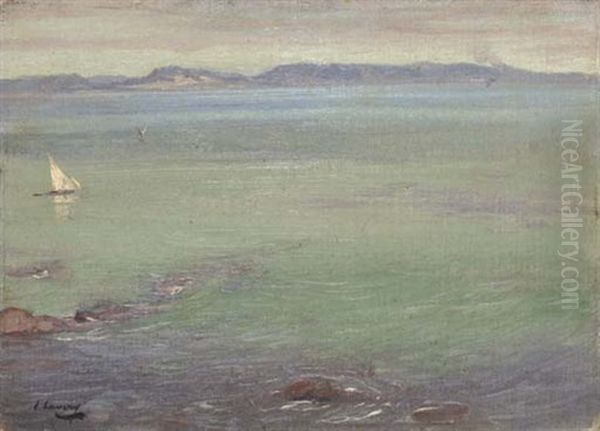 Coastal Scene - A Calm Day (study) Oil Painting by John Lavery