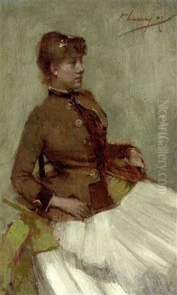 A French Girl Oil Painting by John Lavery