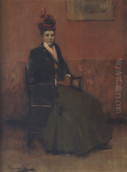 Mrs. Agnes Jean Macintyre Oil Painting by John Lavery