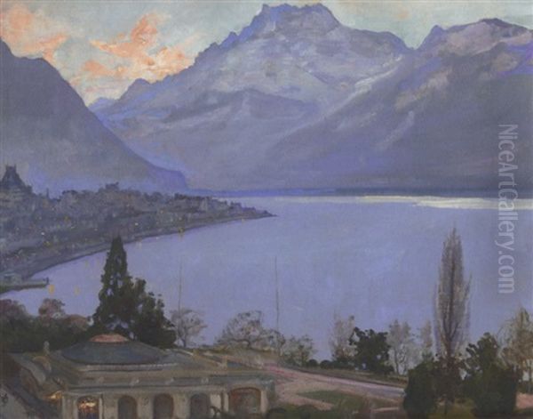 Evening, Montreux Oil Painting by John Lavery