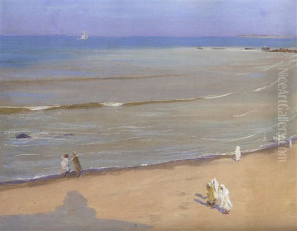 Morning After The Storm, The Beach, Tangier Oil Painting by John Lavery