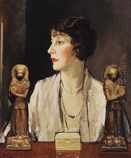 Portrait Of Mrs. Rothasay Stuart Wortley Oil Painting by John Lavery