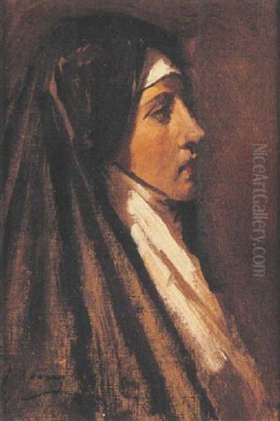 Portrait Of A Nun Oil Painting by John Lavery