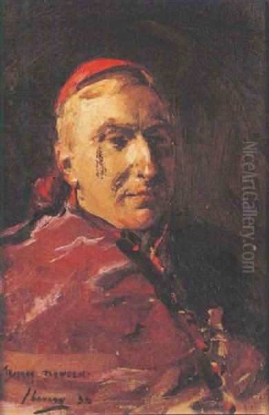 Portrait Of A Cardinal Oil Painting by John Lavery