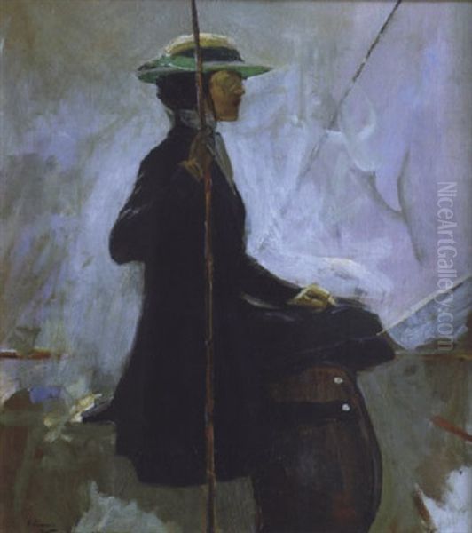 Eileen On Horseback, Tangier Oil Painting by John Lavery