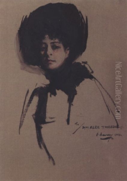 Portrait Of Mrs. Alec Tweedie Oil Painting by John Lavery