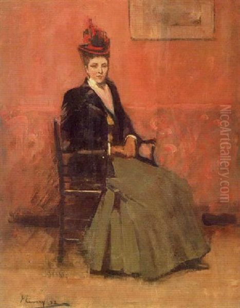 Portrait Of Agnes Jean Macintyre Oil Painting by John Lavery