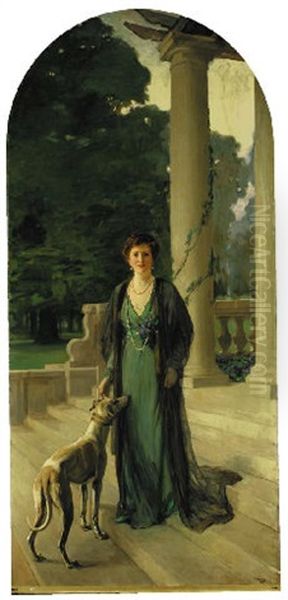 Portrait Of Baroness Gerda Von Chappuis (mrs. F.a. Konig) Oil Painting by John Lavery