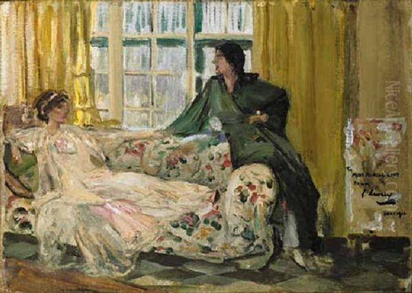 Two Ladies Talking On A Sofa Oil Painting by John Lavery