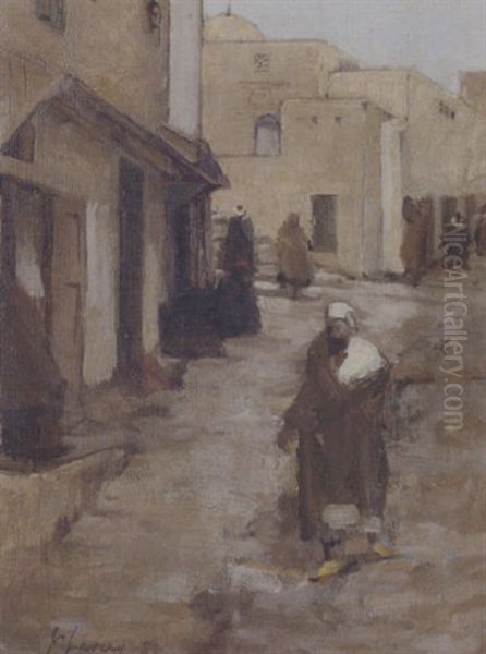 An Eastern Street Scene Oil Painting by John Lavery