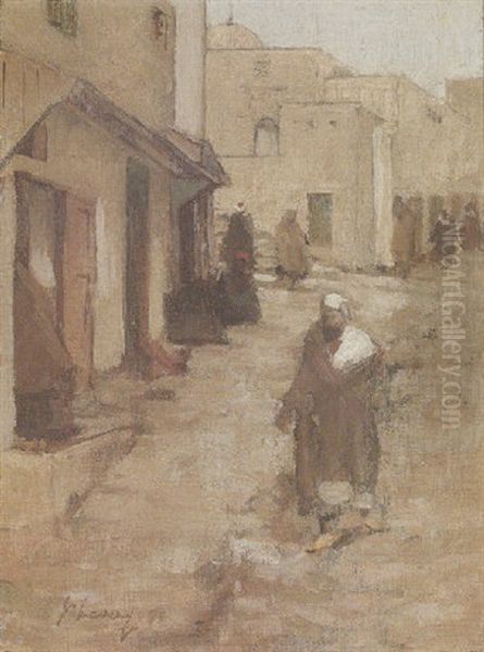 An Eastern Street Scene Oil Painting by John Lavery