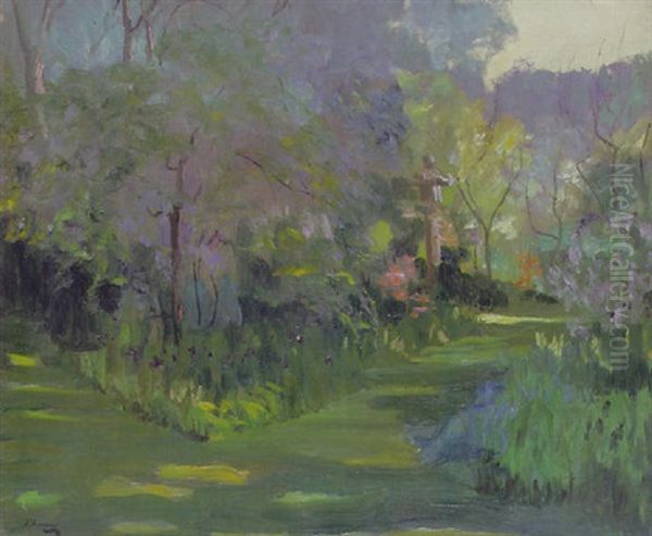 A Japanese Garden Oil Painting by John Lavery