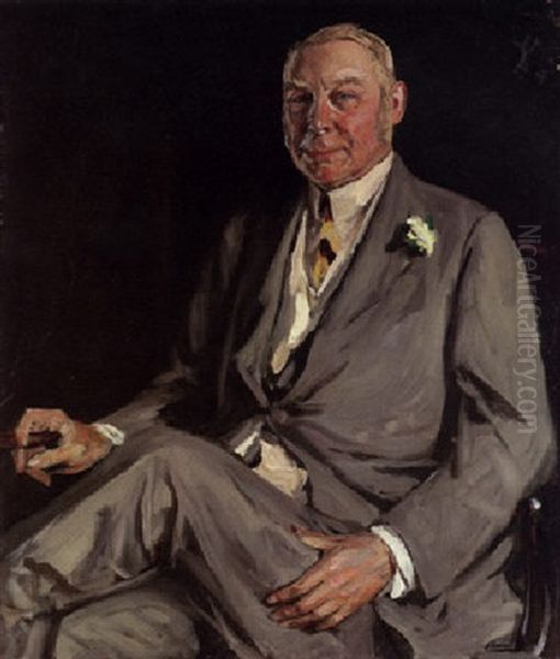 Portrait Of Hugh Cecil Lowther, The Fifth Earl Of Lonsdale, K.g. Oil Painting by John Lavery