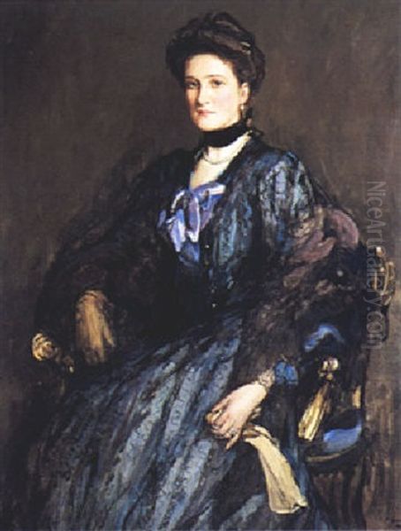 Portrait Of Kathrine Juliette Felicitie Vulliamy Oil Painting by John Lavery