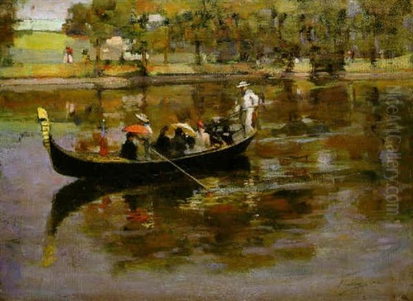 The Gondola On The Kelvin Oil Painting by John Lavery