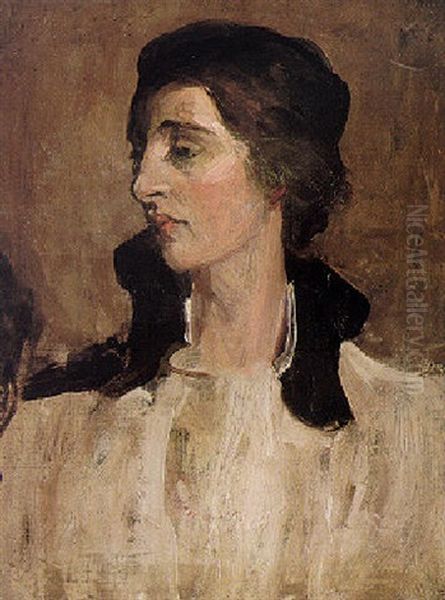 Portrait Of Lady Gwendolyn Church Oil Painting by John Lavery