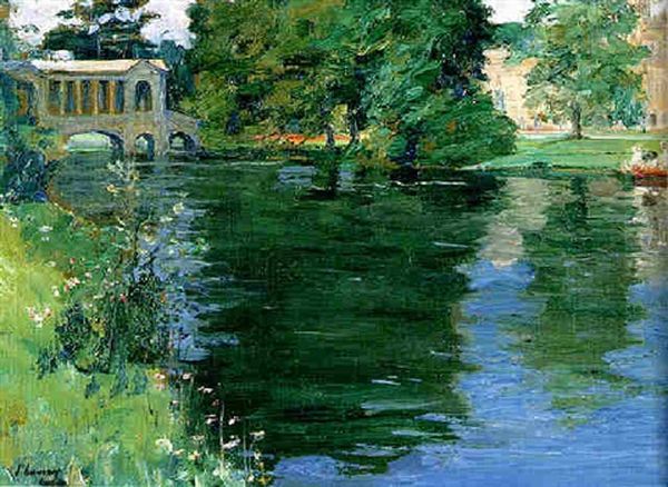 The Palladian Bridge, Wilton House, 1920 Oil Painting by John Lavery