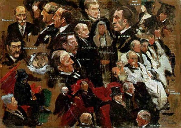 Earl Morley Addressing The House Of Lords Oil Painting by John Lavery