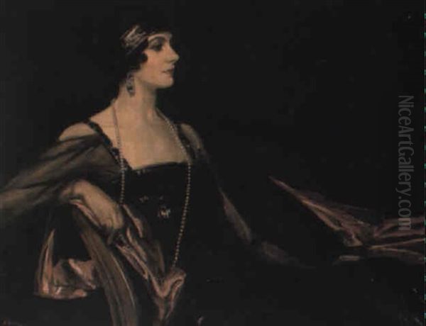 Portrait Of Jean Ainsworth, Viscountess Massereene And Ferrard Oil Painting by John Lavery