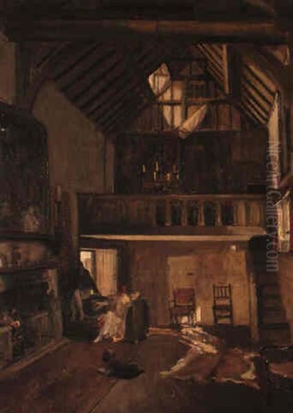 The Hall Of The Manor House, Sutton Courtenay Oil Painting by John Lavery