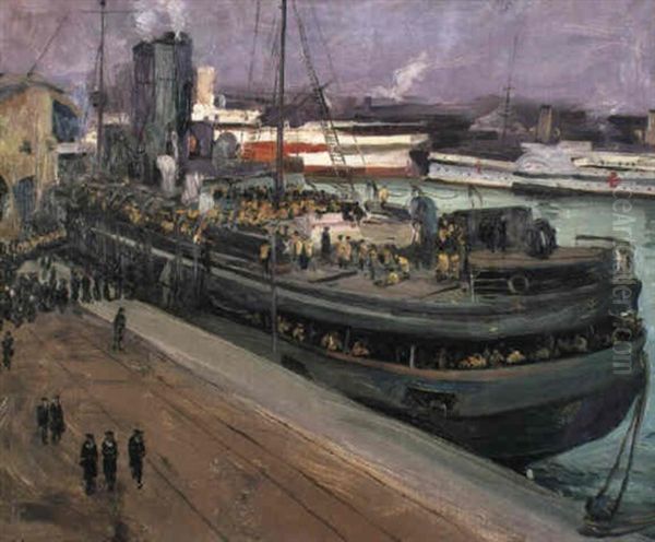 Naval Ratings Embvarking, Southampton by John Lavery