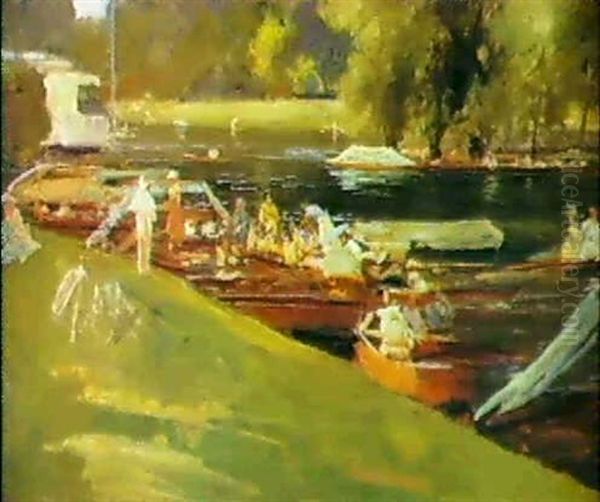 The Thames At Remenham Oil Painting by John Lavery