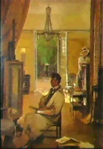 Portrait Of Patrick William Adam In His Studio Oil Painting by John Lavery