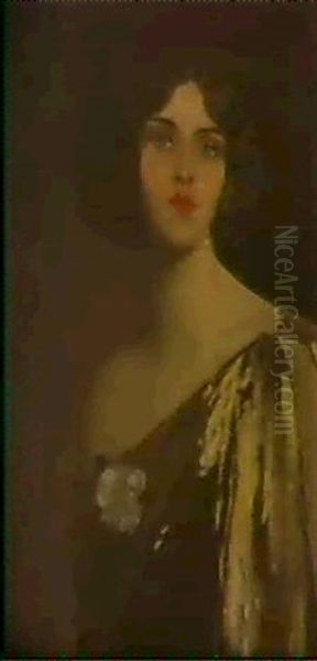 Portrait Of Miss Elaine Coggeshall Oil Painting by John Lavery