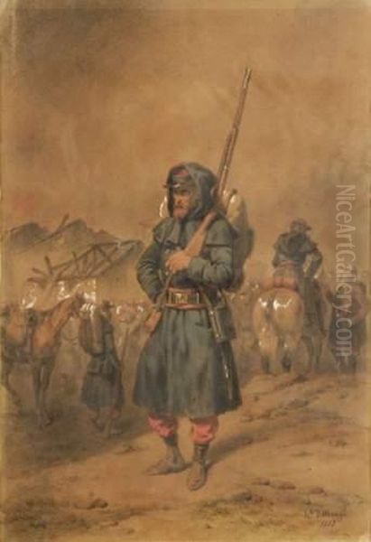 Militaire Oil Painting by Hyppolite Bellanger