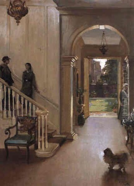 The Hall, Argyll House- A Summer Day Oil Painting by John Lavery