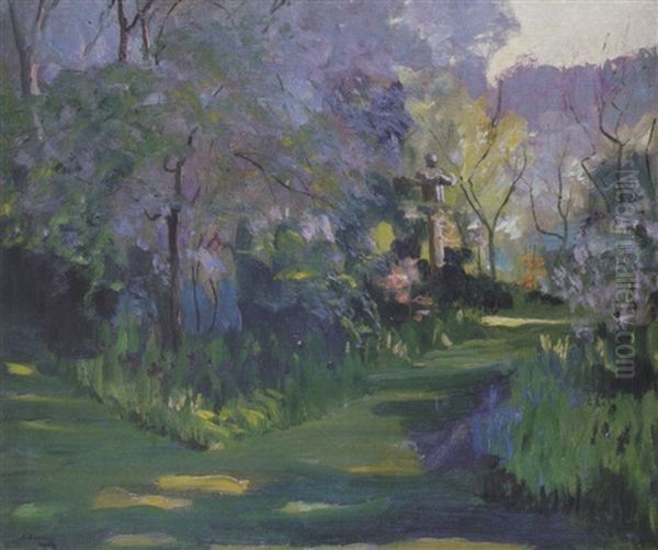 A Japanese Garden Oil Painting by John Lavery