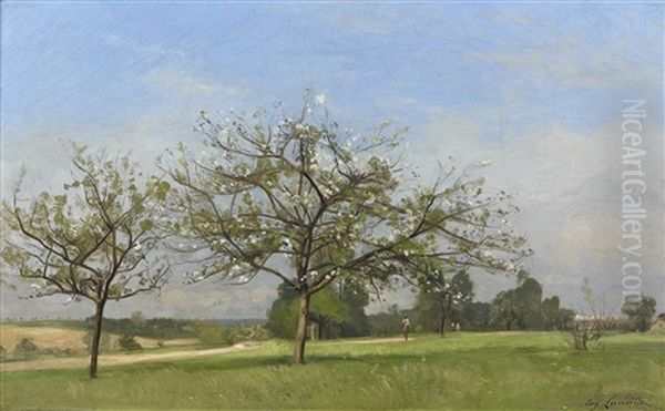 Printemps A Grand-breau Oil Painting by Eugene Lavieille