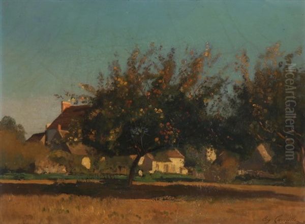 Bauerngehoft Und Obstbaume Oil Painting by Eugene Antoine Samuel Lavieille