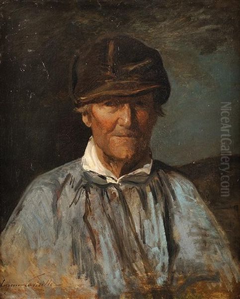 Portrait De Paysan Oil Painting by Eugene Antoine Samuel Lavieille