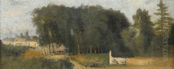 Fete Dans Un Parc Oil Painting by Eugene Antoine Samuel Lavieille