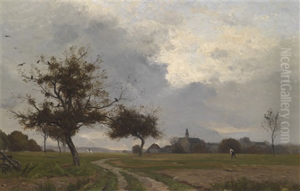 Auf Dem Feld Oil Painting by Eugene Antoine Samuel Lavieille