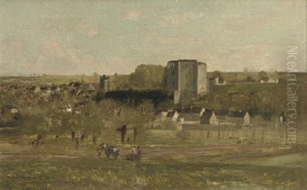 Les Ruines Du Chateau De La Forte Milan - The Ruins Of The Castle Of The Milanese Fort Oil Painting by Eugene Antoine Samuel Lavieille