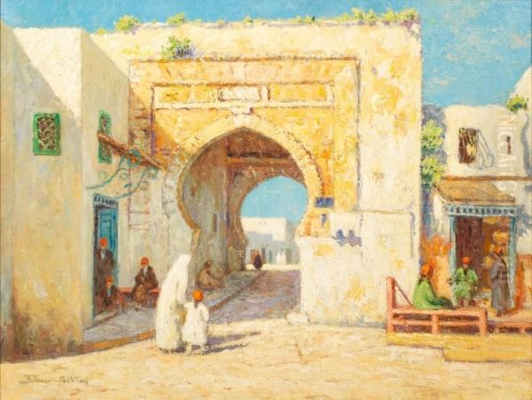 Bab Djedid, Tunis Oil Painting by Paul Bellanger-Adhemar