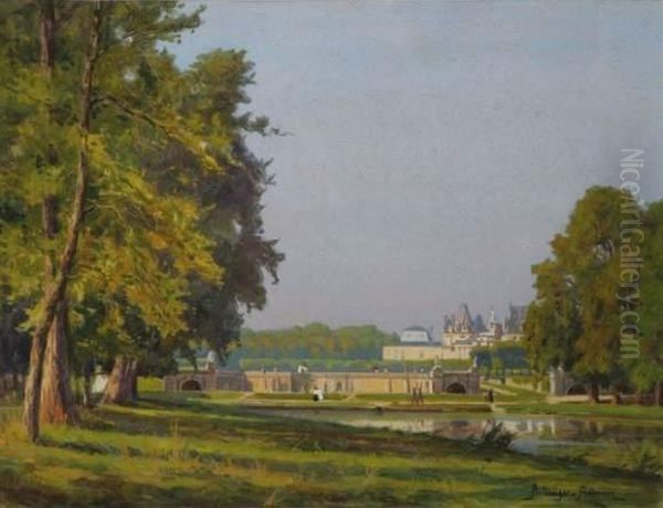 Vue De Fontainebleau Oil Painting by Paul Bellanger-Adhemar