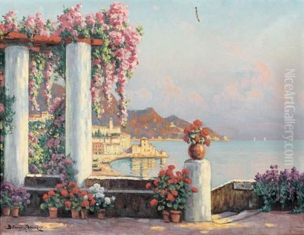 Pergola Pres D'omalfi
 Huile Sur Toile, Signee En Bas A Gauche by Paul Bellanger-Adhemar