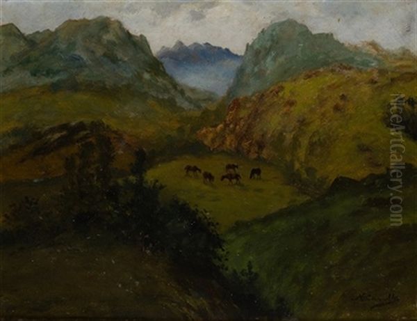 Caballos Salvajes Oil Painting by Nemesio Lavilla